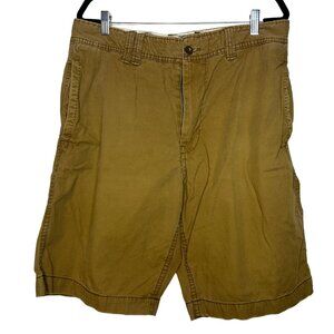 American Eagle Outfitters Men's Longer Length Brown Shorts, Khaki Cotton Sz 36